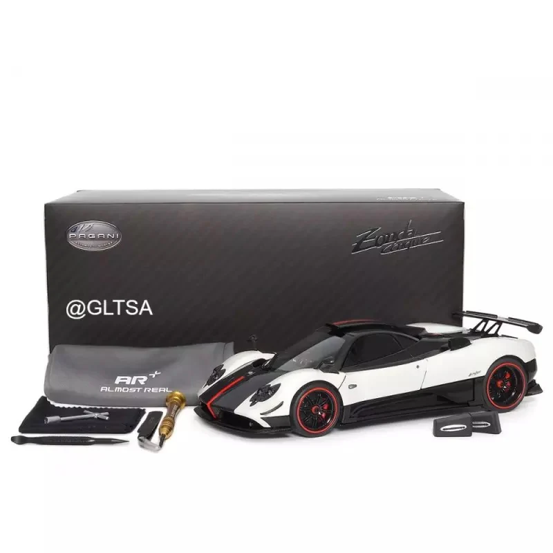 Almost-Real 2009 Pagani Zonda Cinque Coupe Bianco Benny White & Carbon 1:18 - Image 7