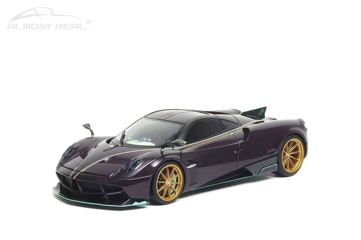 Almost-Real 2016 Pagani Huayra Dinastia Yazi Purple Carbon w/ Teal 1:18
