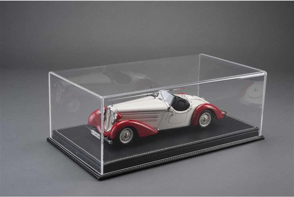 Atlantic Case Mulhouse Premium Acrylic Display Case w/ Black Leather Base w/ White Stitching 1:18 - Image 4