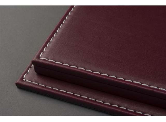 Atlantic Case Mulhouse Premium Acrylic Display Case w/ Burgundy Leather Base w/ White Stitching 1:18 - Image 3