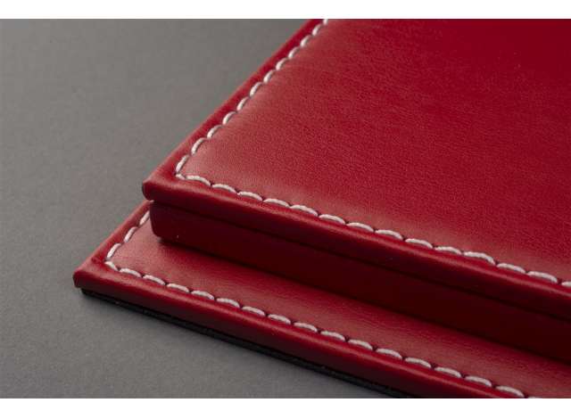 Atlantic Case Mulhouse Premium Acrylic Display Case w/ Red Leather Base w/ White Stitching 1:18 - Image 3
