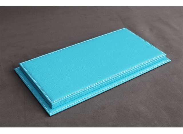 Atlantic Case Mulhouse Premium Acrylic Display Case w/ Turquoise Leather Base w/ White Stitching 1:18 - Image 2