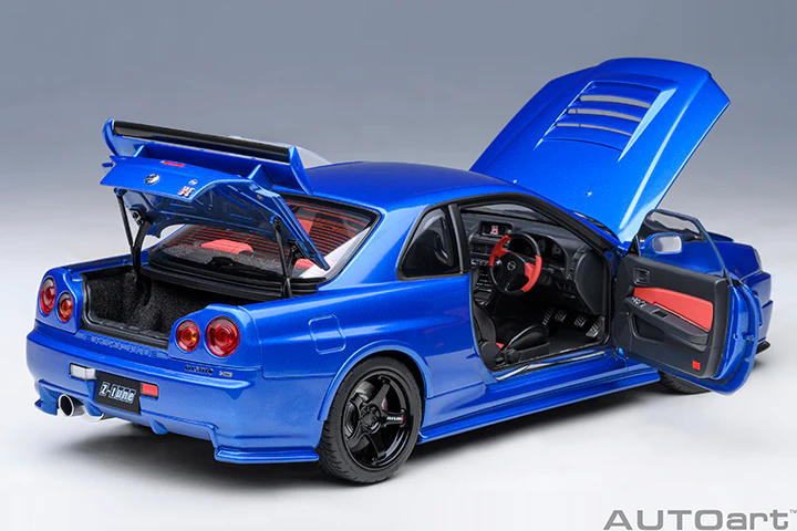 AUTOart 2001 Nissan Skyline GT-R (R34) Z-Tune Bayside Blue 1:18 - Image 10