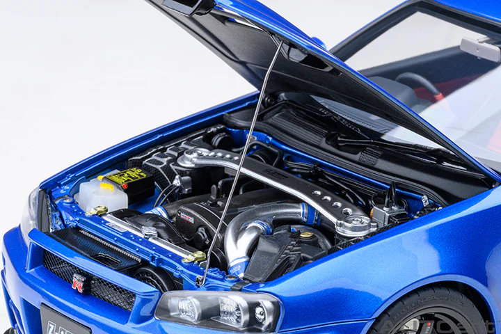 AUTOart 2001 Nissan Skyline GT-R (R34) Z-Tune Bayside Blue 1:18 - Image 6