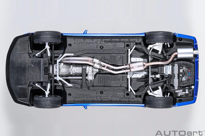 AUTOart 2001 Nissan Skyline GT-R (R34) Z-Tune Bayside Blue w/ Carbon Fiber Hood 1:18 - Image 10