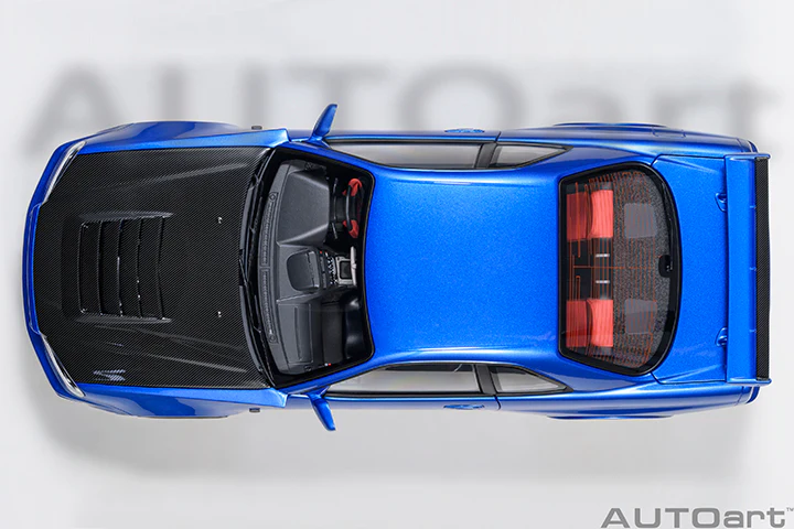 AUTOart 2001 Nissan Skyline GT-R (R34) Z-Tune Bayside Blue w/ Carbon Fiber Hood 1:18 - Image 9