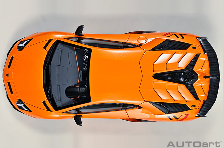 AUTOart 2016 Lamborghini Aventador SVJ Arancio Atlas (Pearl Orange) 1:18 - Image 7