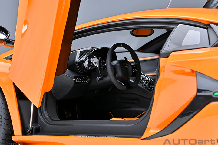 AUTOart 2016 Lamborghini Aventador SVJ Arancio Atlas (Pearl Orange) 1:18 - Image 9