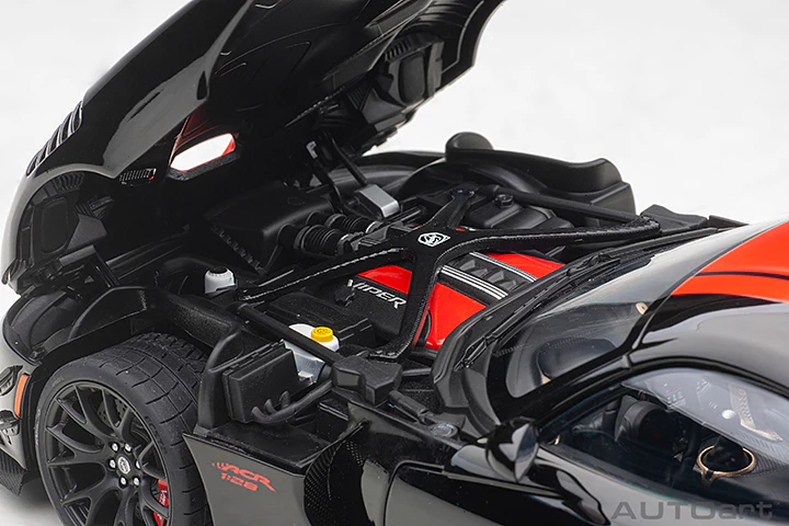 AUTOart 2017 Dodge Viper GTS-R Commemorative Edition ACR Black w/ Red Stripes 1:18 - Image 10