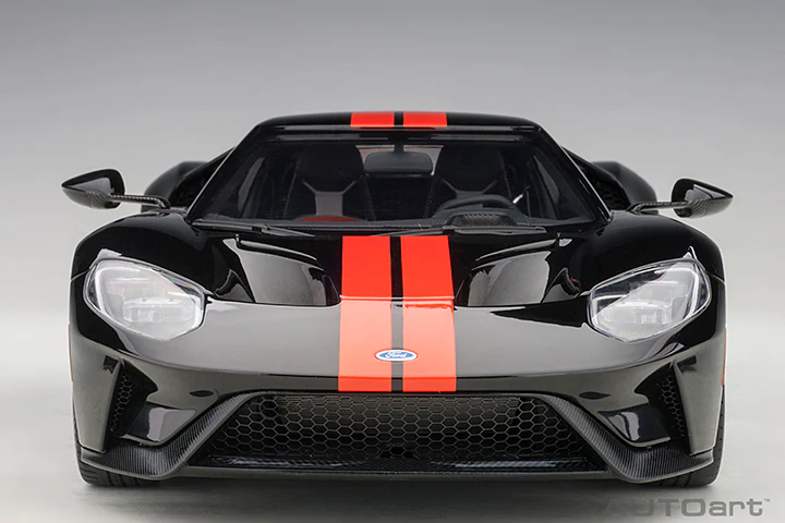 AUTOart 2017 Ford GT Shadow Black w/ Orange Stripes 1:18 - Image 5