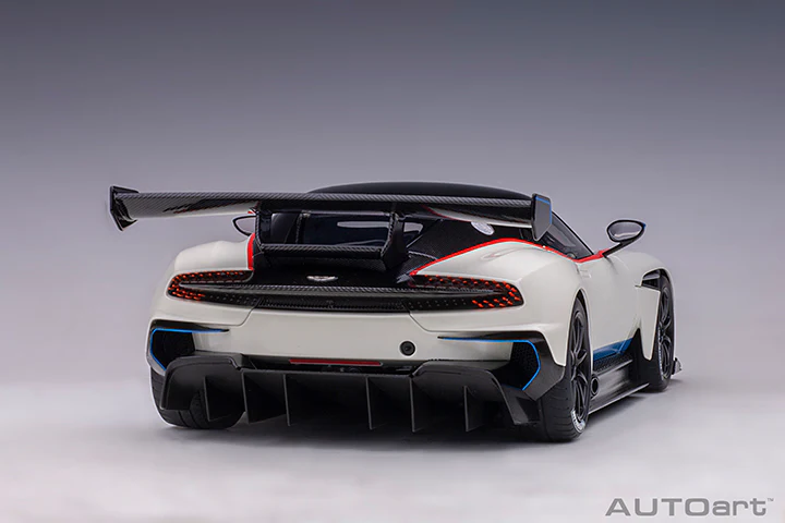 AUTOart 2019 Aston Martin Vulcan Stratus White w/ Blue & Red Stripes 1:18 - Image 14