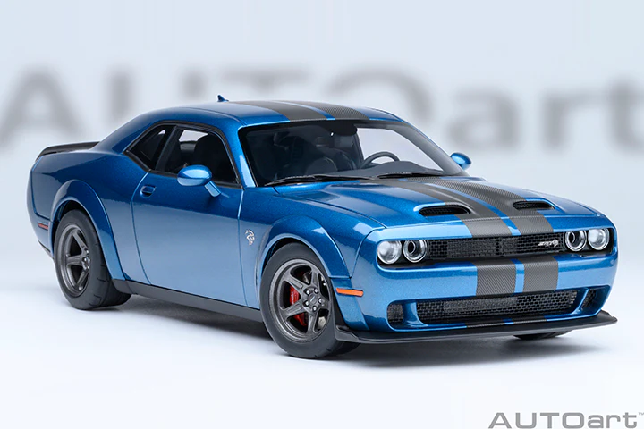 AUTOart 2023 Dodge Challenger SRT Super Stock Frostbite Blue 1:18 - Image 17