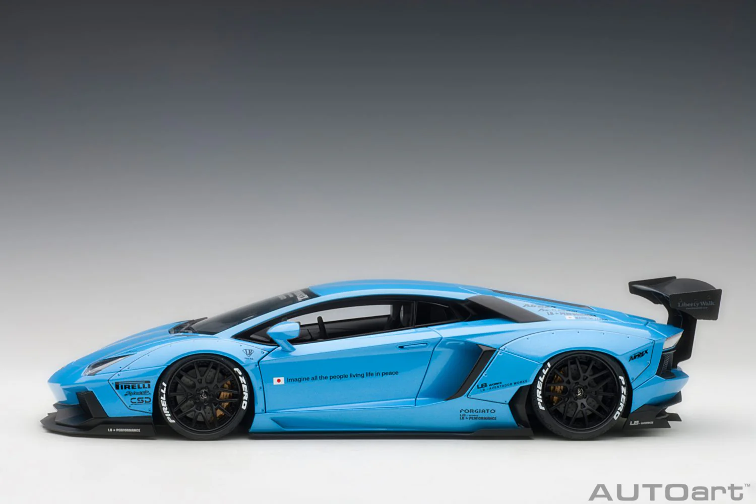 AUTOart Lamborghini Aventador LB Works Metallic Sky Blue 1:18 - Image 3