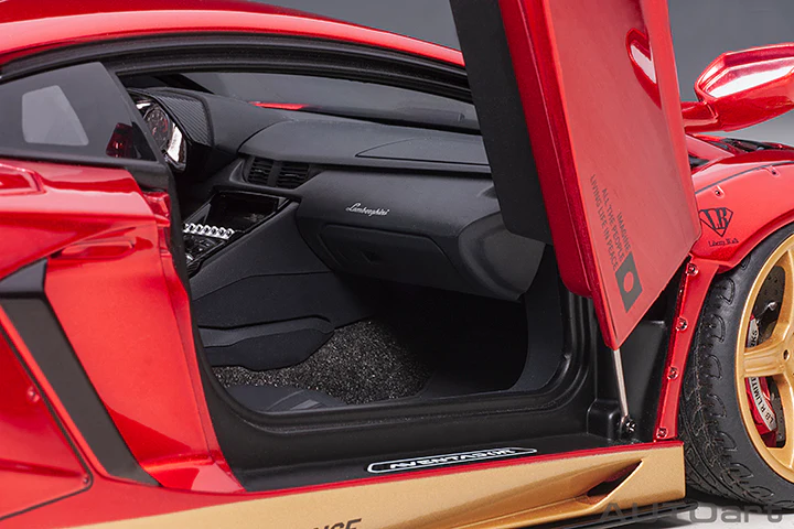 AUTOart Lamborghini Aventador Liberty Walk LB-Works, Limited Edition, Hyper Red w/ Gold Accents 1:18 - Image 10