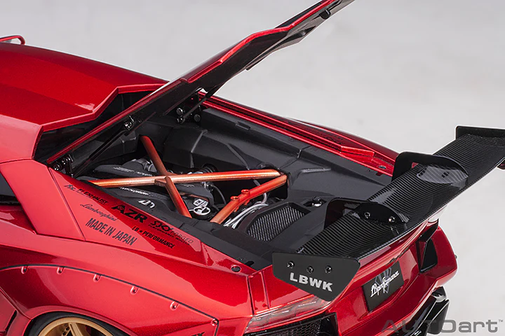 AUTOart Lamborghini Aventador Liberty Walk LB-Works, Limited Edition, Hyper Red w/ Gold Accents 1:18 - Image 13