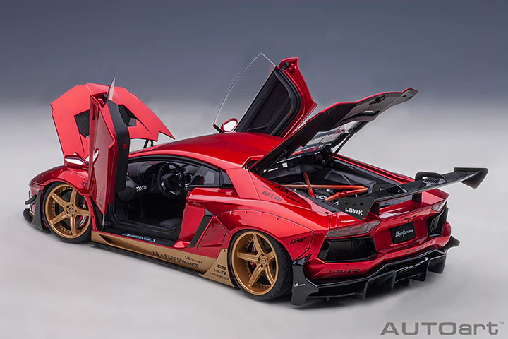AUTOart Lamborghini Aventador Liberty Walk LB-Works, Limited Edition, Hyper Red w/ Gold Accents 1:18 - Image 14