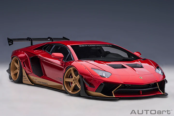 AUTOart Lamborghini Aventador Liberty Walk LB-Works, Limited Edition, Hyper Red w/ Gold Accents 1:18 - Image 15