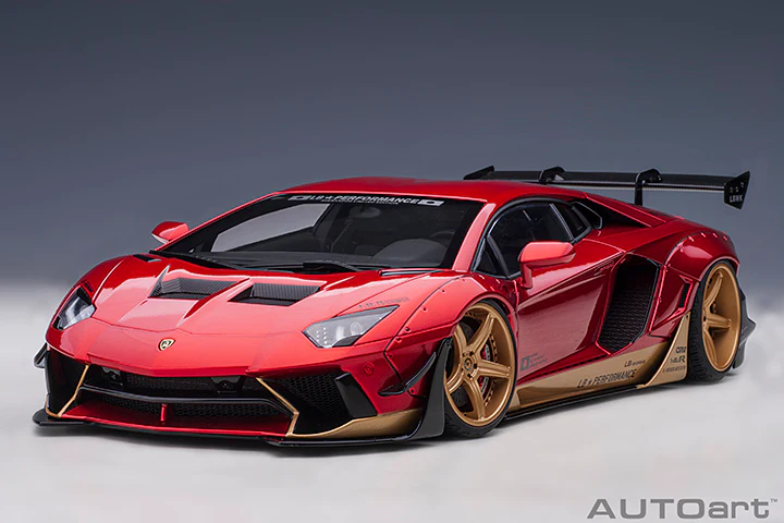 AUTOart Lamborghini Aventador Liberty Walk LB-Works, Limited Edition, Hyper Red w/ Gold Accents 1:18 - Image 16