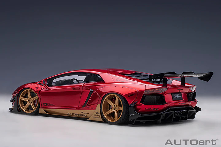 AUTOart Lamborghini Aventador Liberty Walk LB-Works, Limited Edition, Hyper Red w/ Gold Accents 1:18 - Image 2