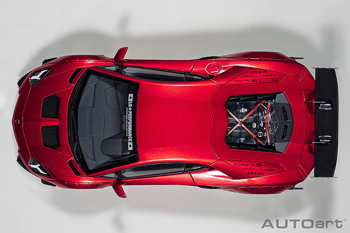 AUTOart Lamborghini Aventador Liberty Walk LB-Works, Limited Edition, Hyper Red w/ Gold Accents 1:18 - Image 7