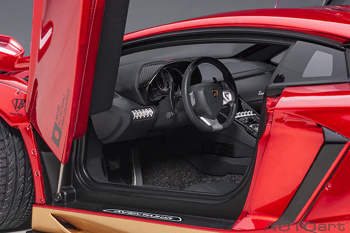 AUTOart Lamborghini Aventador Liberty Walk LB-Works, Limited Edition, Hyper Red w/ Gold Accents 1:18 - Image 9