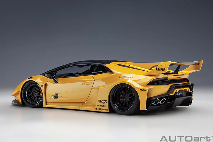 AUTOart Lamborghini Huracan GT Liberty Walk LB Silhouette Works Yellow Metallic 1:18 - Image 2