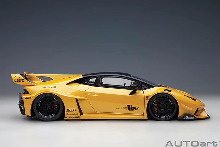 AUTOart Lamborghini Huracan GT Liberty Walk LB Silhouette Works Yellow Metallic 1:18 - Image 4