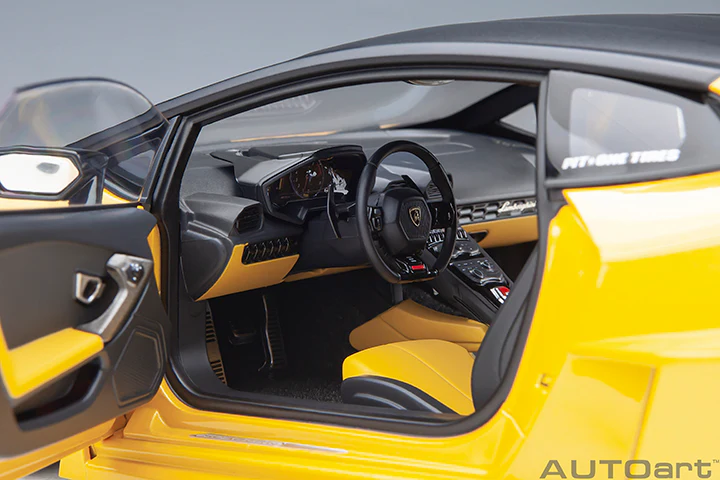 AUTOart Lamborghini Huracan GT Liberty Walk LB Silhouette Works Yellow Metallic 1:18 - Image 9