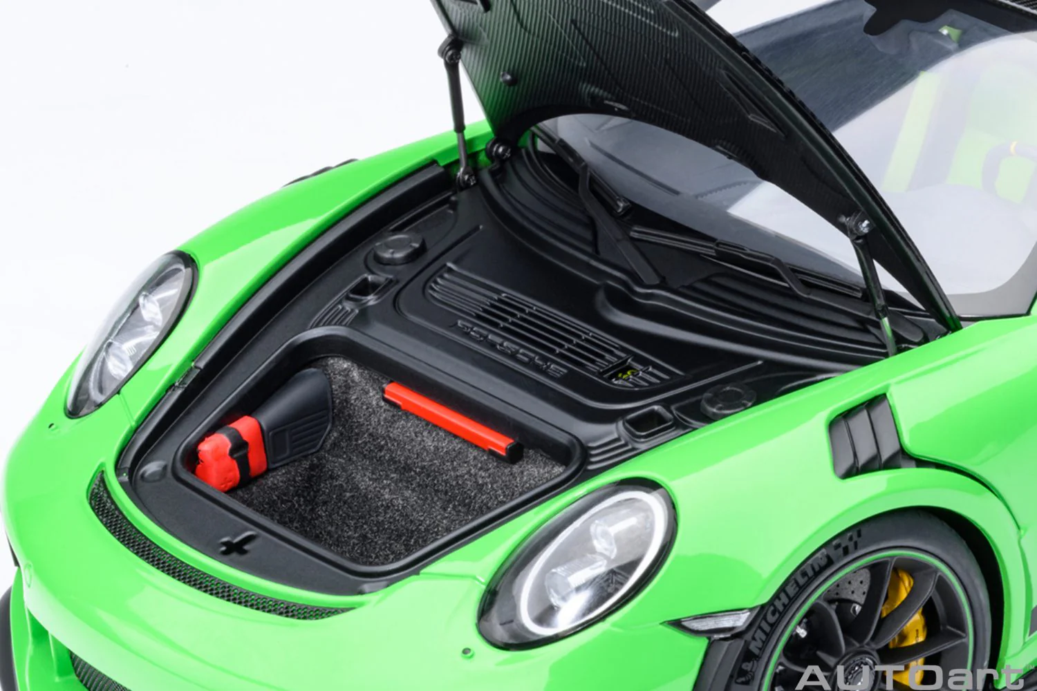 AUTOart Porsche 911 991.2 GT3 RS w/ Weissach Pkg Lizard Green 1:18 - Image 12