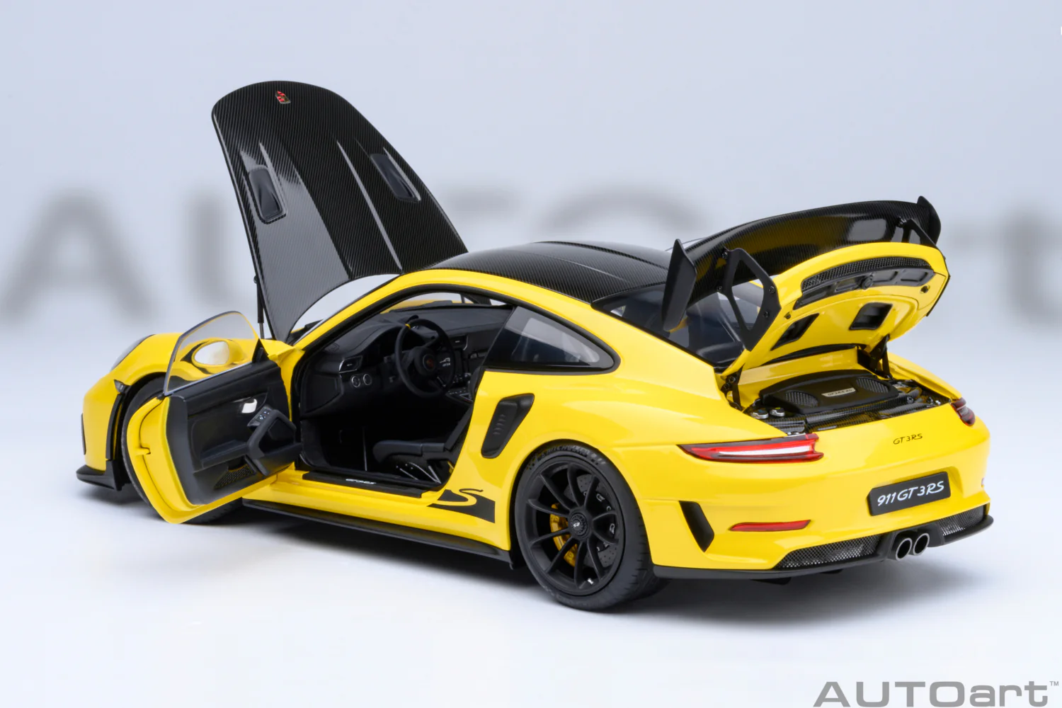 AUTOart Porsche 911 991.2 GT3 RS w/ Weissach Pkg Racing Yellow 1:18 - Image 16