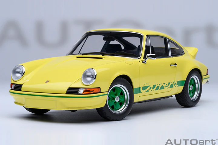 AUTOart Porsche 911 Carrera 2.7 RS Light Yellow w/ Green Deco and Wheels 1:18 - Image 21