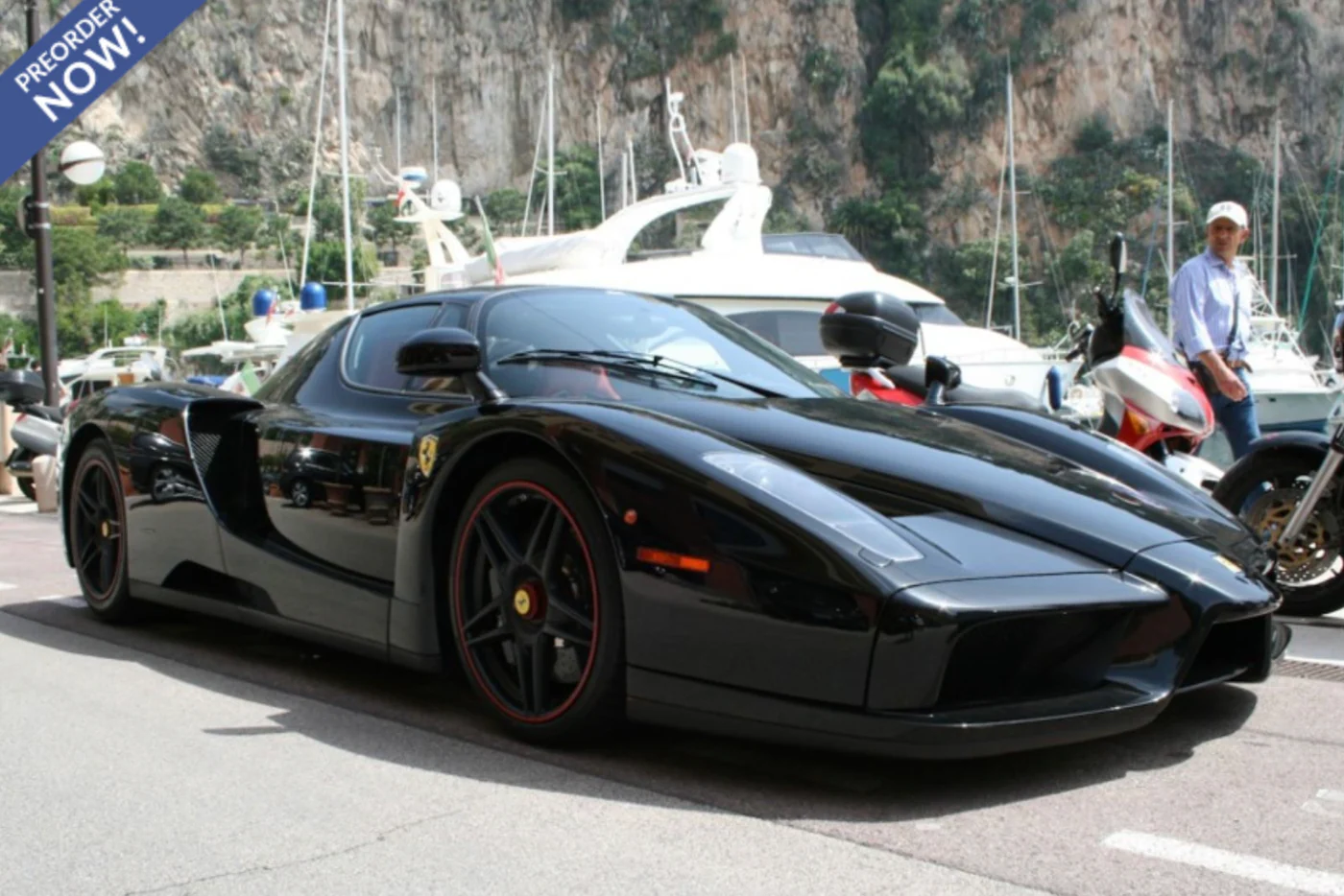 BBR 2004 Ferrari Enzo Ferrari Nero DS (Black) w/ Black & Red Wheels 1:18 LUXURY PACK