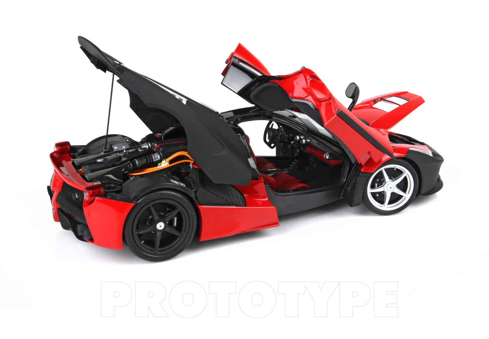 BBR 2012 Ferrari LaFerrari Test Car Rosso Corsa (Ferrari Red) w/ Matte Black 1:18 - Image 4