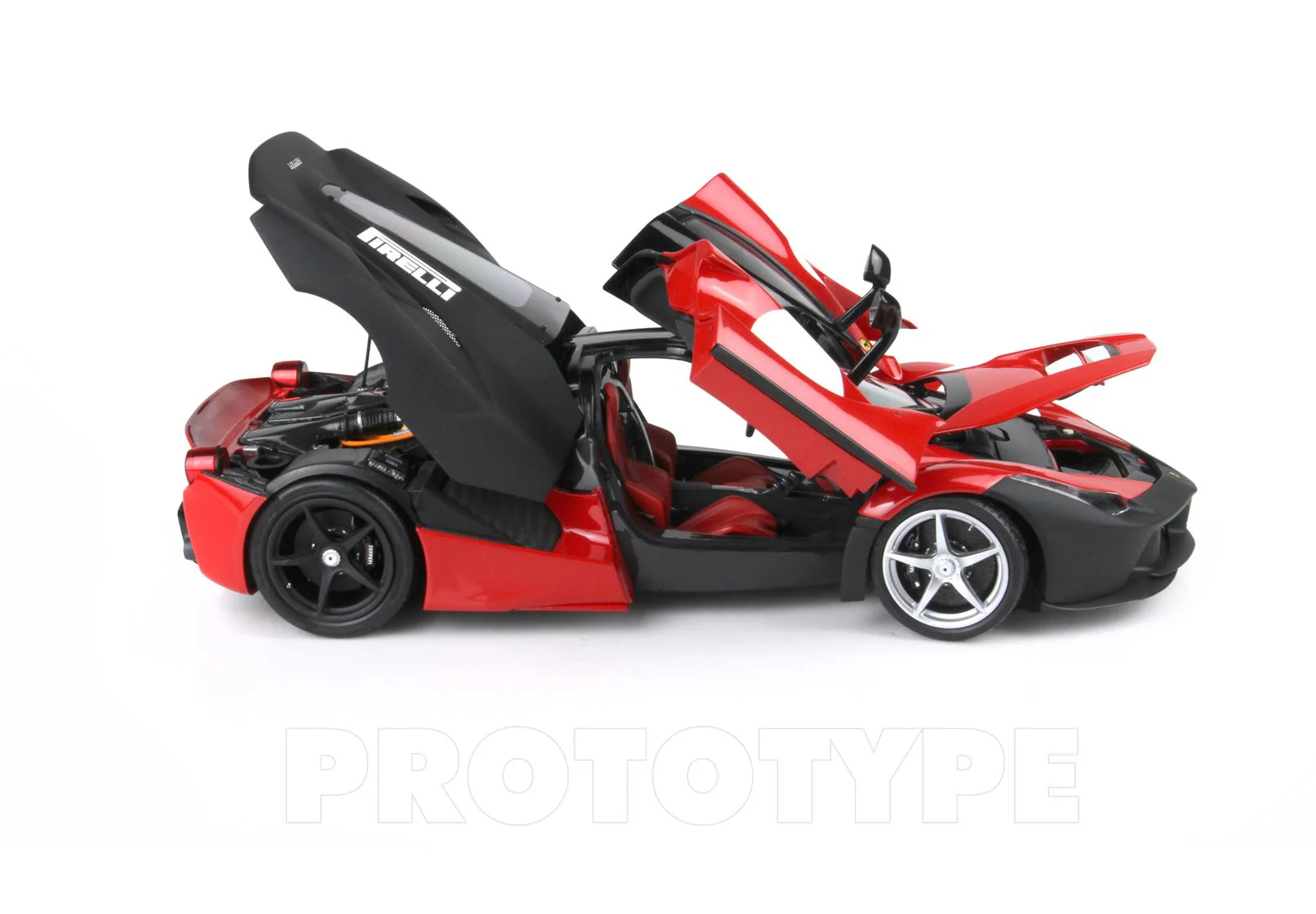 BBR 2012 Ferrari LaFerrari Test Car Rosso Corsa (Ferrari Red) w/ Matte Black 1:18 - Image 5