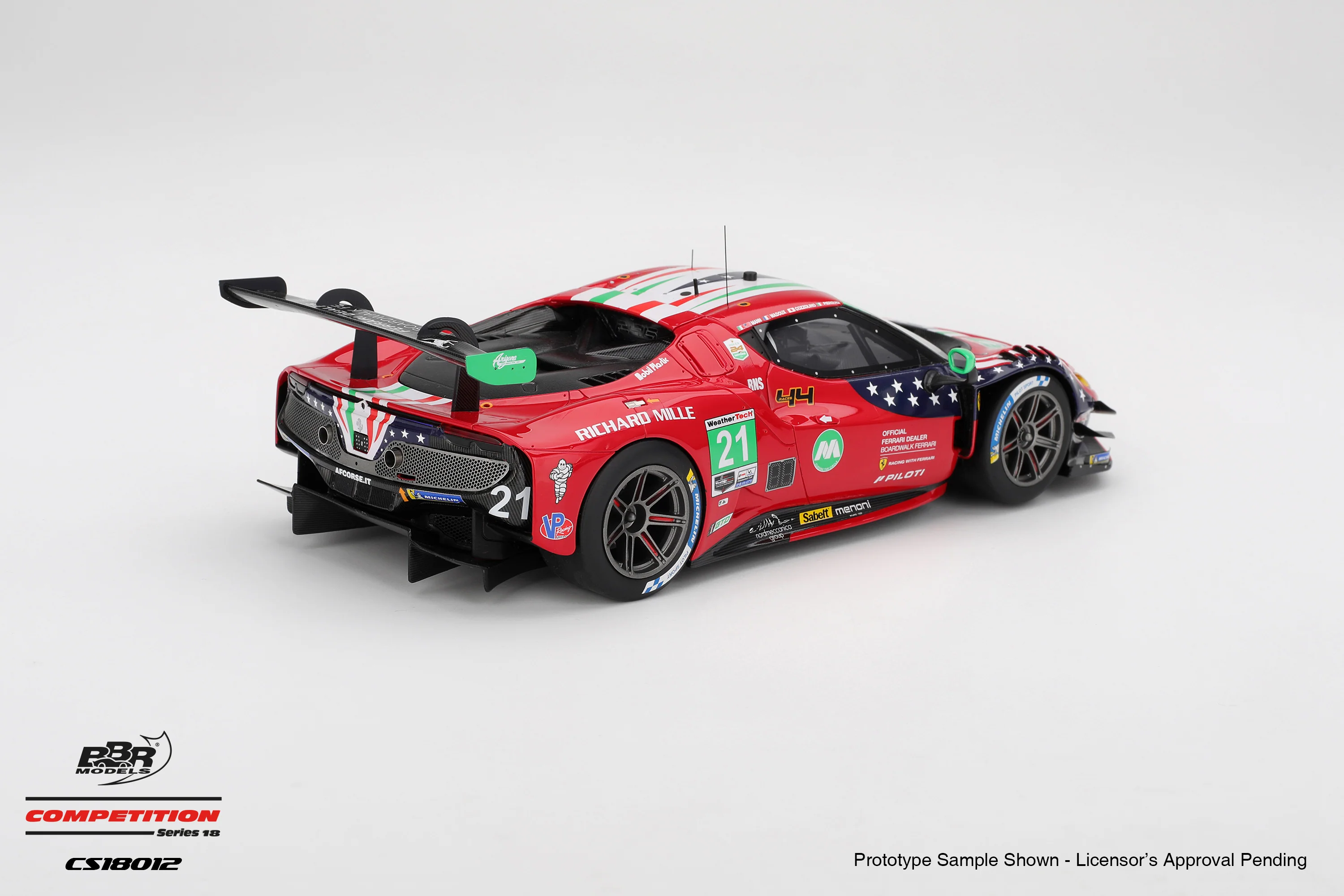 BBR Ferrari 296 GT3 #21 AF Corse 5th Place 2025 IMSA Daytona Rolex 24 Red 1:18 - Image 2
