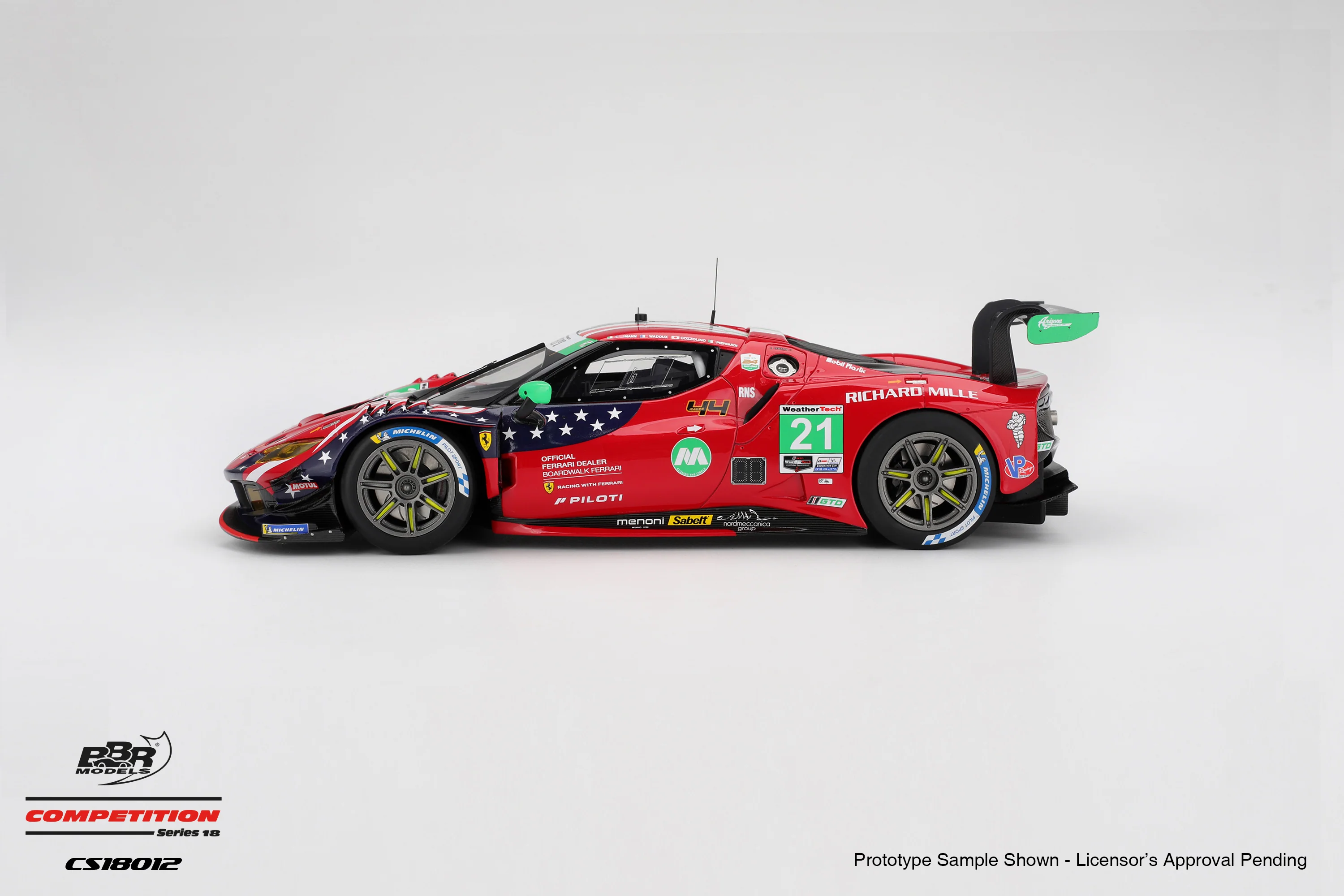 BBR Ferrari 296 GT3 #21 AF Corse 5th Place 2025 IMSA Daytona Rolex 24 Red 1:18 - Image 3
