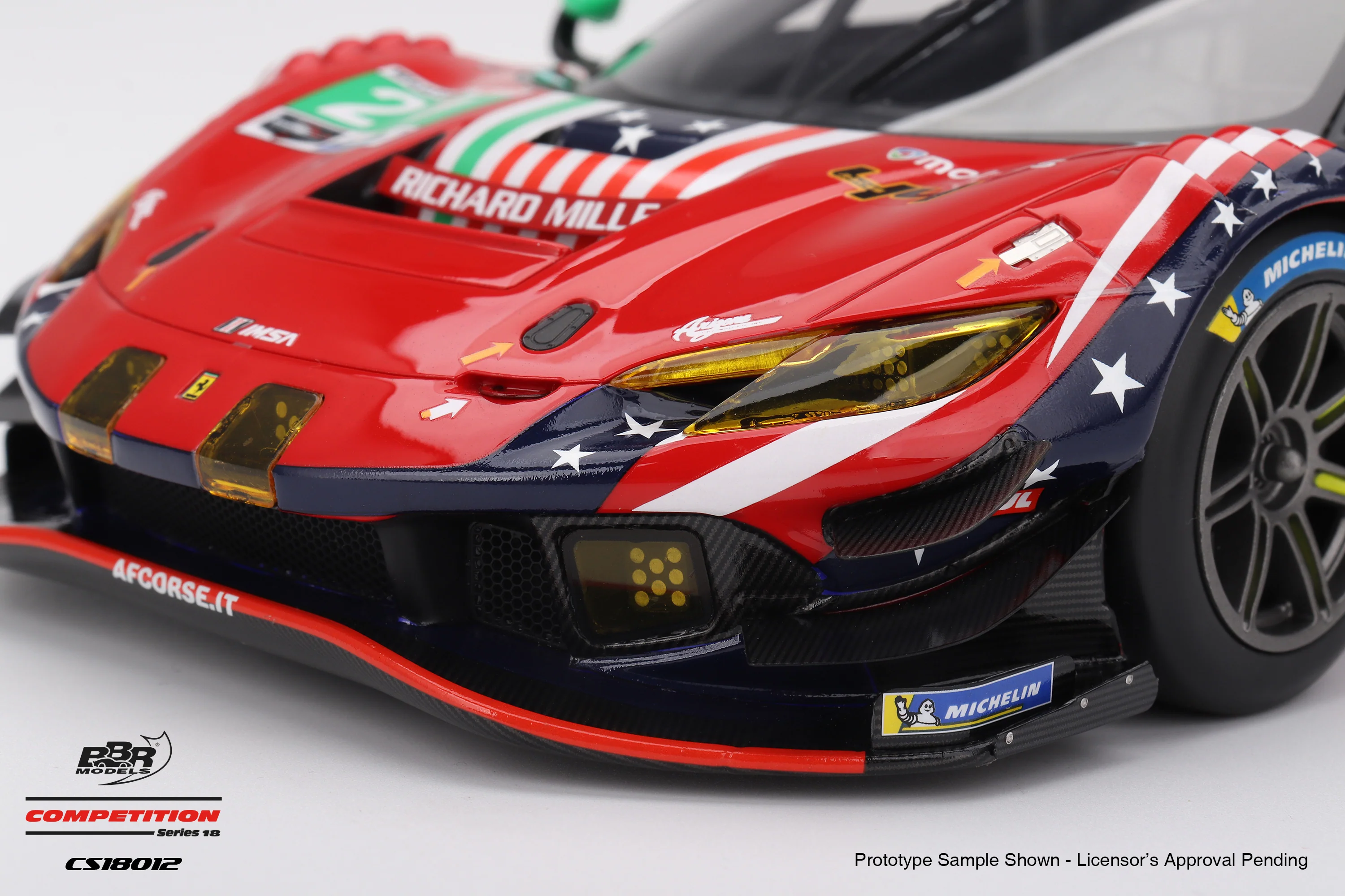 BBR Ferrari 296 GT3 #21 AF Corse 5th Place 2025 IMSA Daytona Rolex 24 Red 1:18 - Image 4