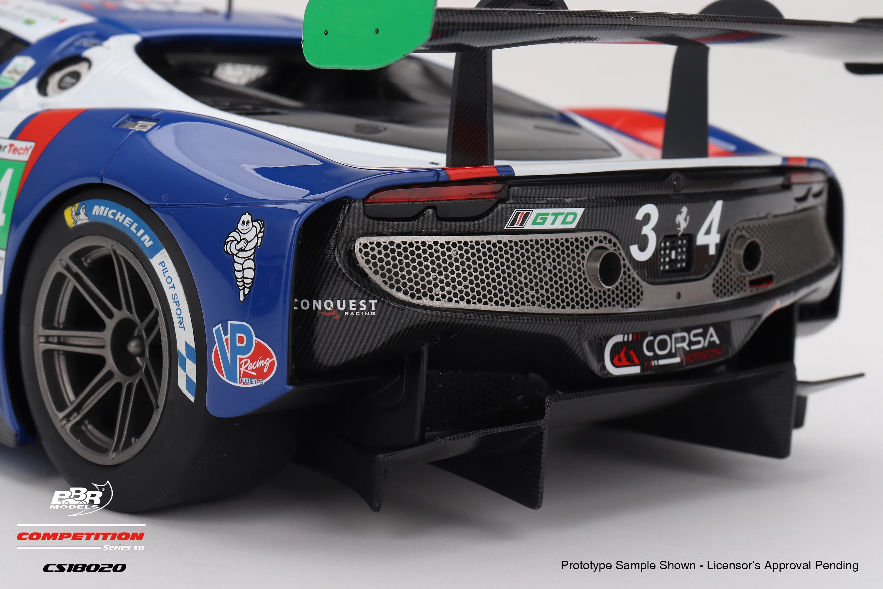 BBR Ferrari 296 GT3 #34 Conquest Racing 2025 IMSA Daytona 24 Hrs Blue 1:18 - Image 6