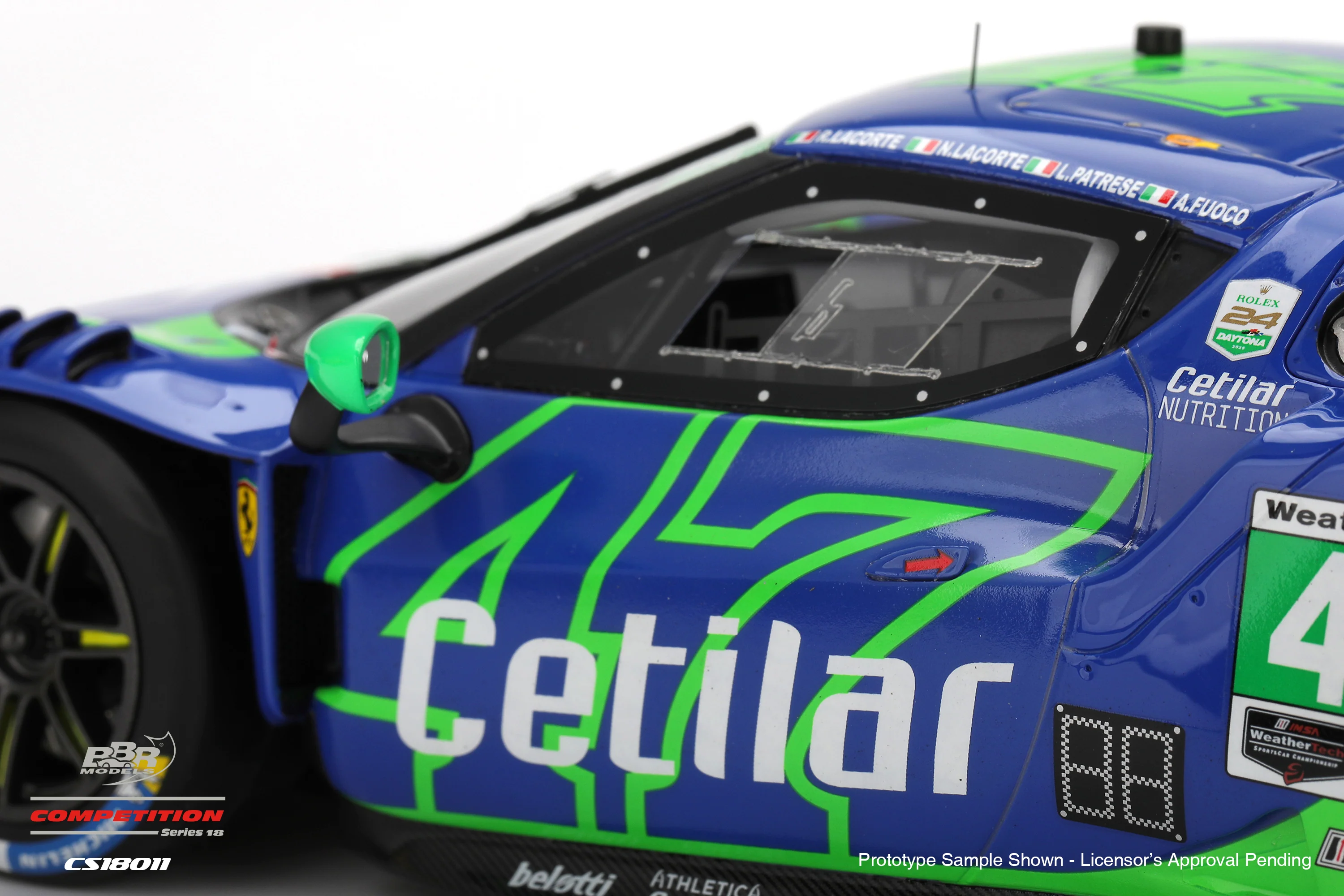 BBR Ferrari 296 GT3 #47 Cetilar Racing 2025 IMSA Daytona 24 Hrs Blue 1:18 - Image 5