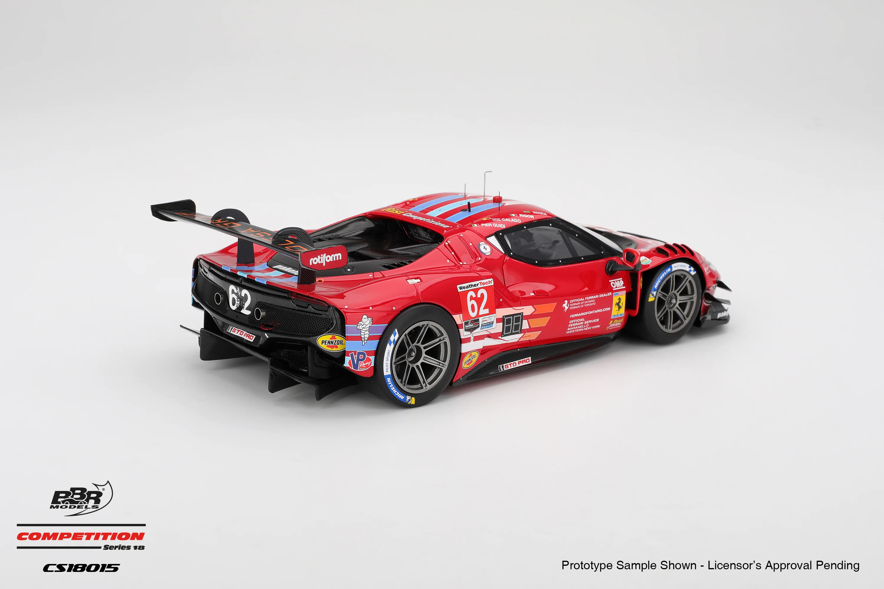 BBR Ferrari 296 GT3 Risi Competizione #62 Winner 2024 IMSA Daytona 24 Hrs Red 1:18 - Image 2