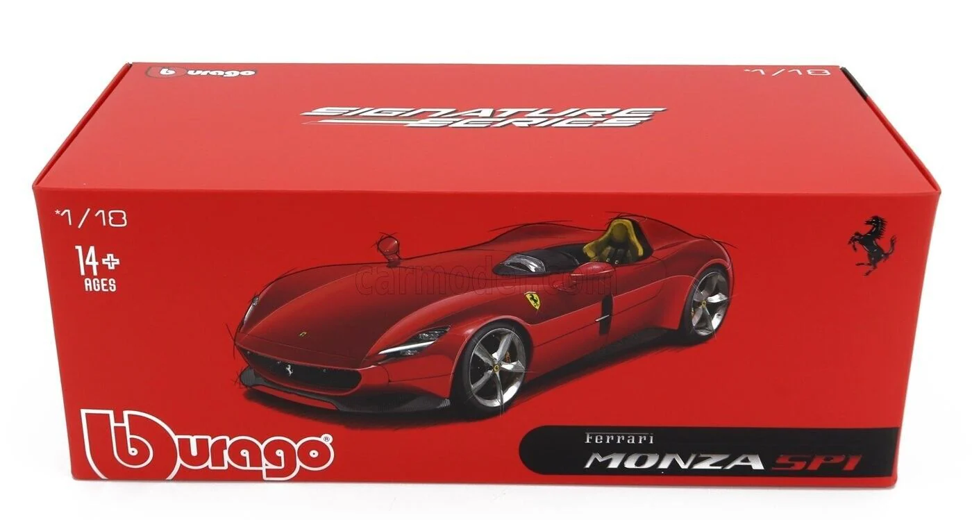Bburago 2018 Ferrari Monza SP1 Rossa Monza Red Metallic 1:18 - Image 6