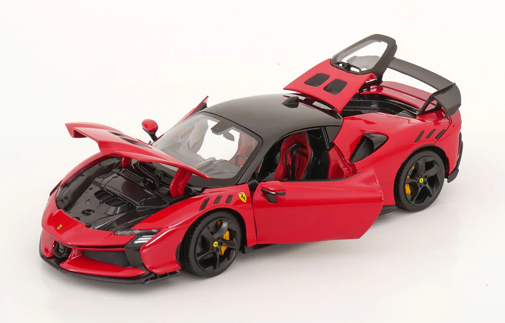 Bburago 2024 Ferrari SF90XX Stradale Rosso Corsa w/ Black Roof Ferrari Red 1:18 - Image 3