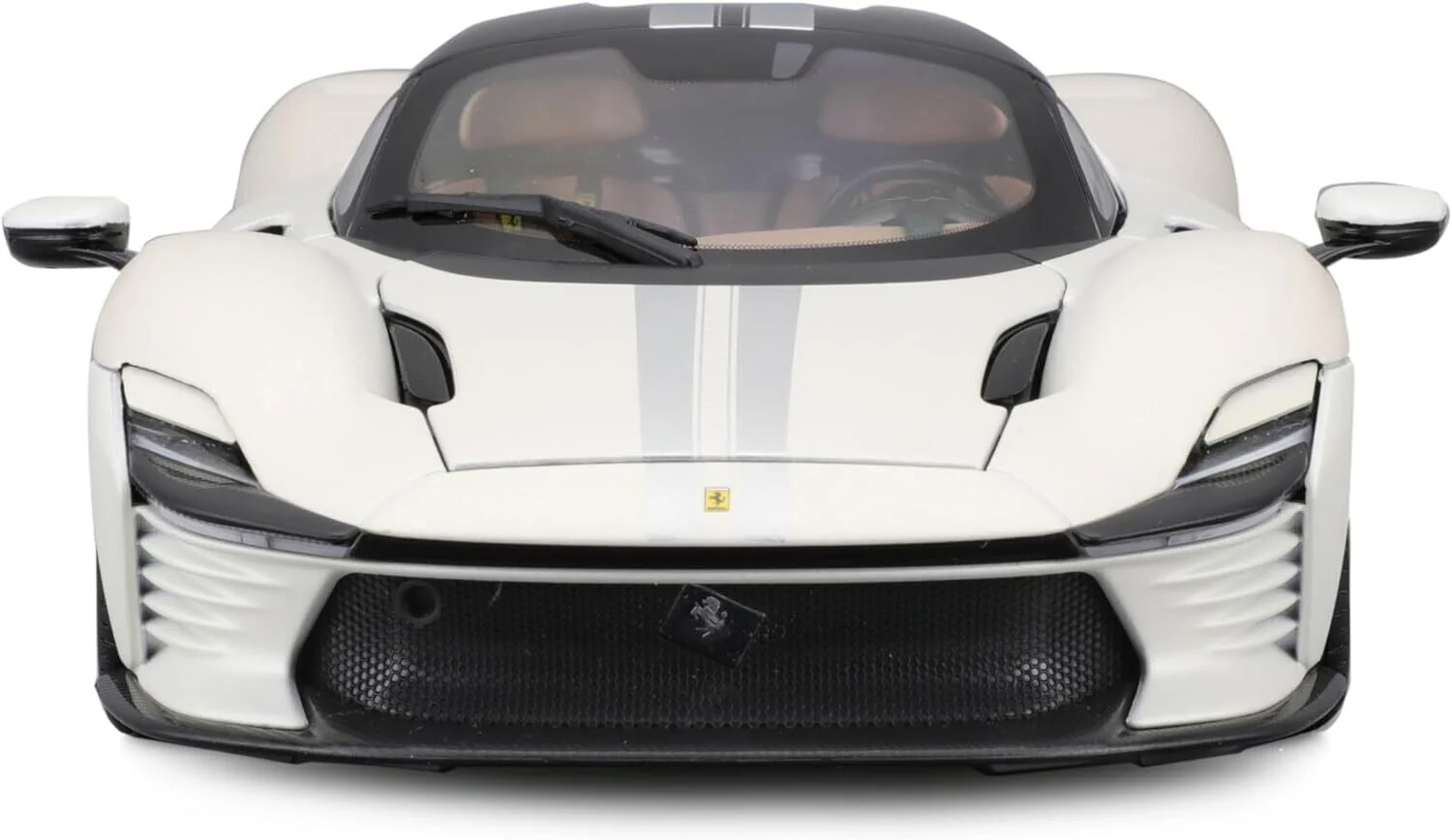 Bburago 2022 Ferrari Daytona SP3 White w/ Black Accents 1:18 - Image 2