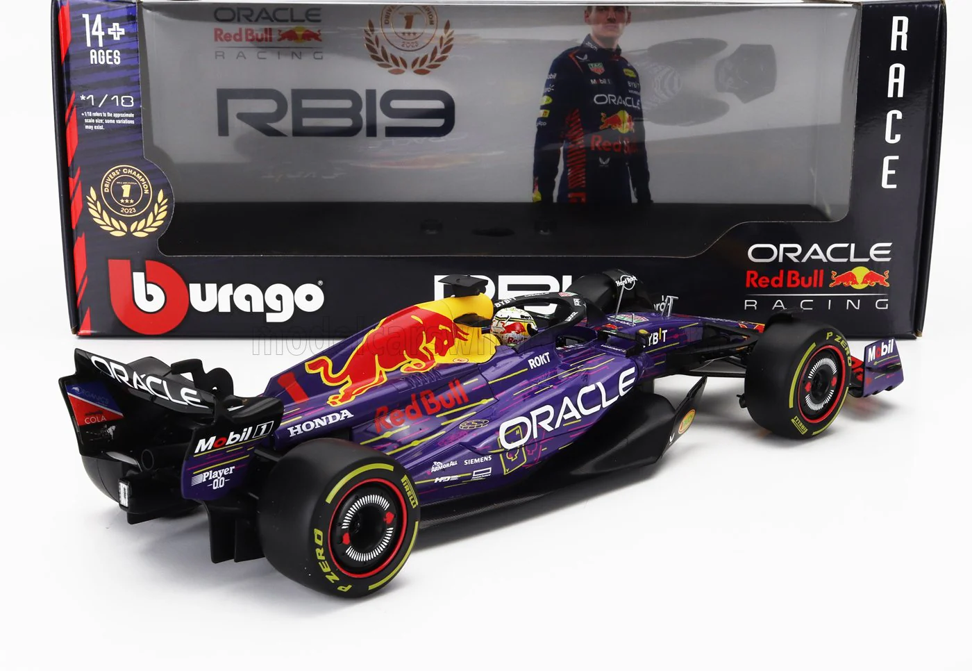 Bburago F1 RB19 Team Oracle Red Bull Racing No 1 Winner Las Vegas GP 2023 (Verstappen) Purple 1:18 - Image 2