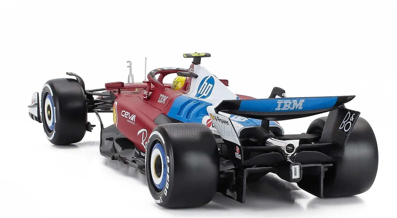 Bburago Ferrari F1 SF-25 Team Scuderia Ferrari HP #44 Miami GP 2025 (Hamilton) Red WITH CASE 1:18 - Image 6