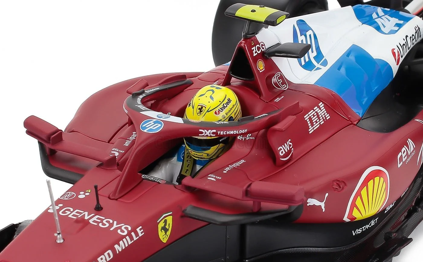Bburago Ferrari F1 SF-25 Team Scuderia Ferrari HP #44 Miami GP 2025 (Hamilton) Red WITH CASE 1:18 - Image 7