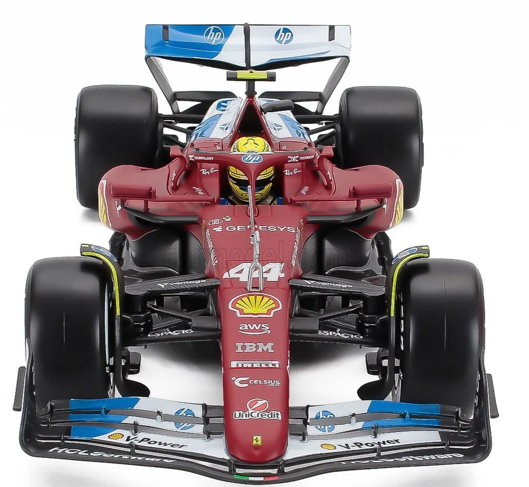 Bburago Ferrari F1 SF-25 Team Scuderia Ferrari HP #44 Miami GP 2025 (Hamilton) Red WITH CASE 1:18 - Image 8