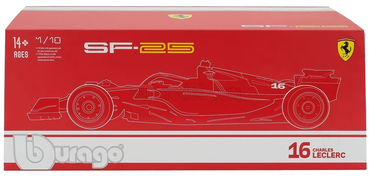 Bburago Ferrari F1 SF-25 Team Scuderia #16 (LeClerc) Season 2025 Red WITH CASE 1:18 - Image 11