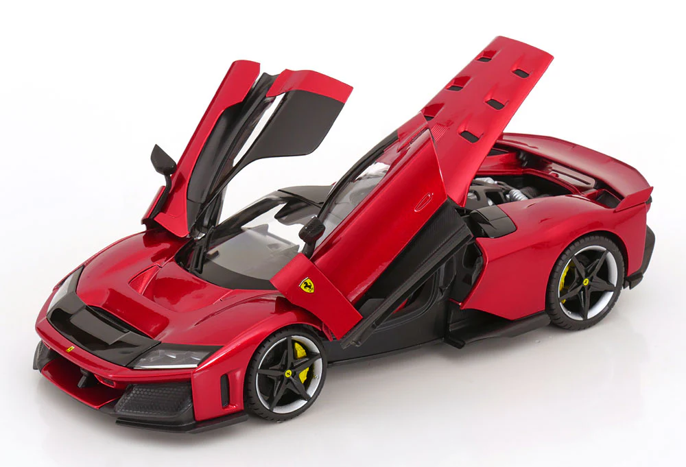 Bburago Signature Series 2024 Ferrari F80 Red Metallic (Rosso Supercar) w/ Silver & Black Wheels 1:18 - Image 2