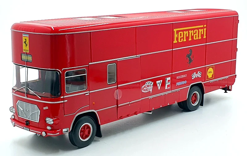 CMR Fiat OM 150 Rolfo Ferrari Race Car Transporter Red PLUS 2x Ferrari 330 P3 Bundle 1:18 - Image 5